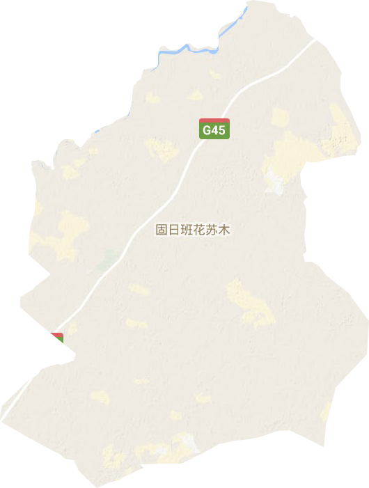 固日班花苏木地形地图