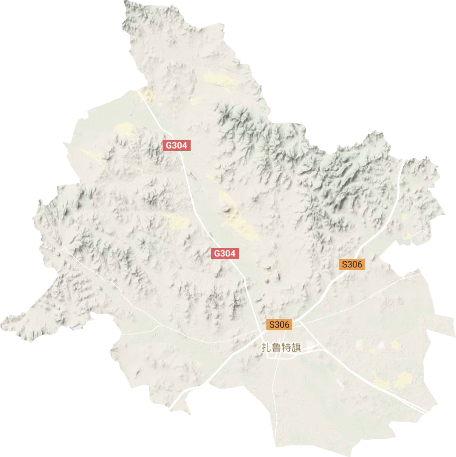 鲁北镇地形地图