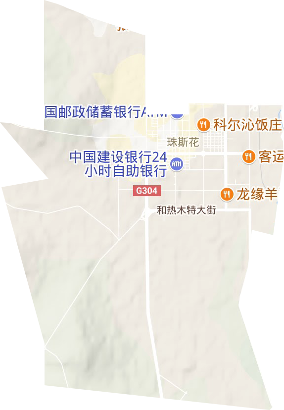 珠斯花街道地形地图