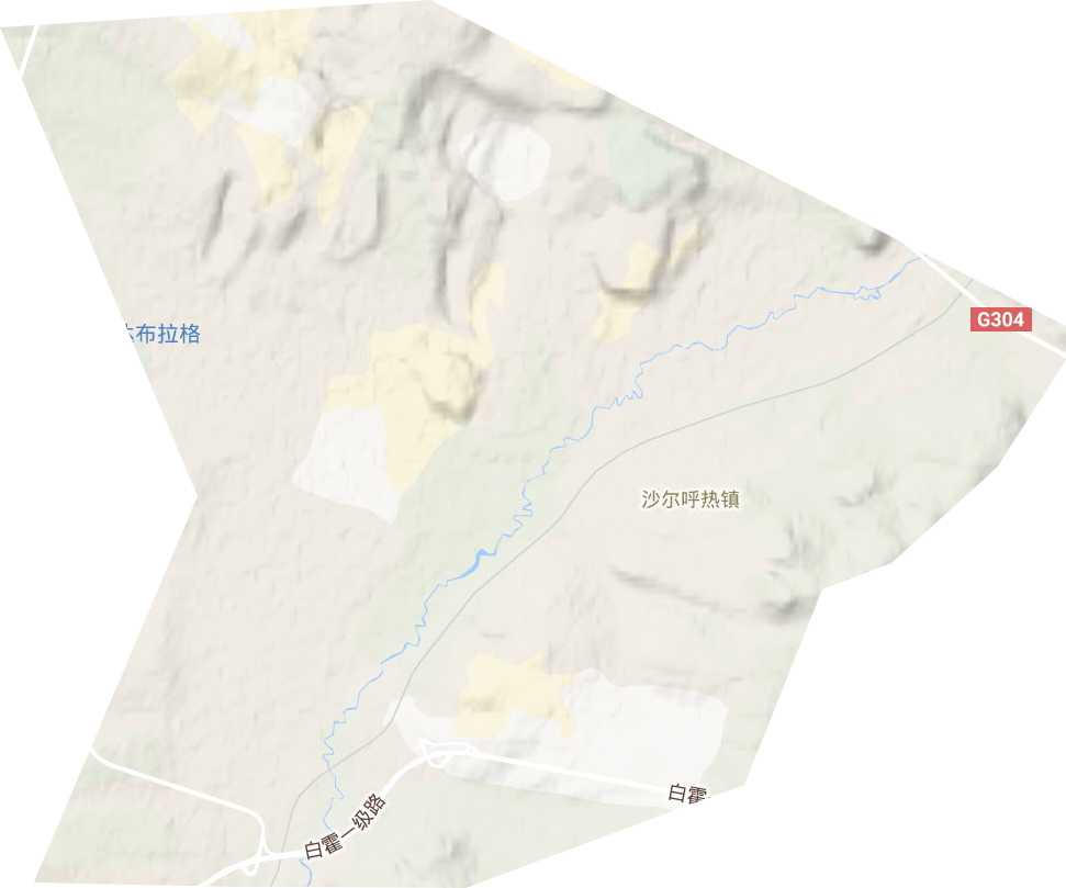 沙尔呼热街道地形地图