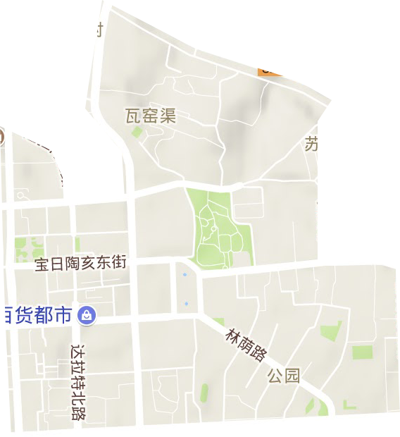 公园街道地形地图