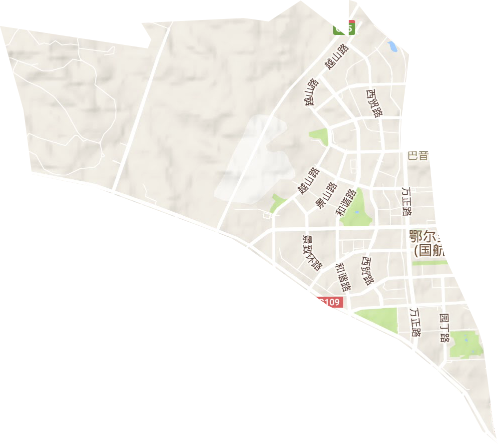 巴音门克街道地形地图