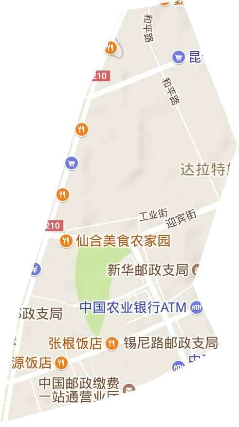 工业街道地形地图