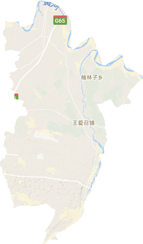 王爱召镇地形地图