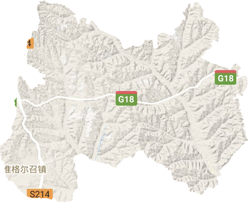 准格尔召镇地形地图