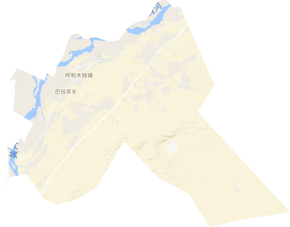 呼和木独镇地形地图