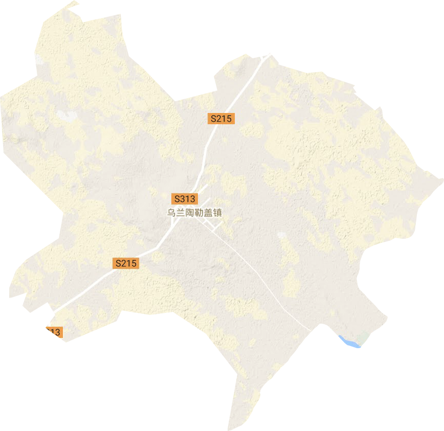 乌兰陶勒盖镇地形地图