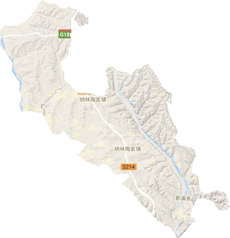 纳林陶亥镇地形地图