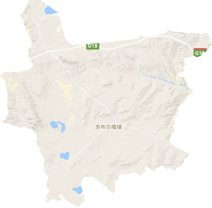 苏布尔嘎镇地形地图