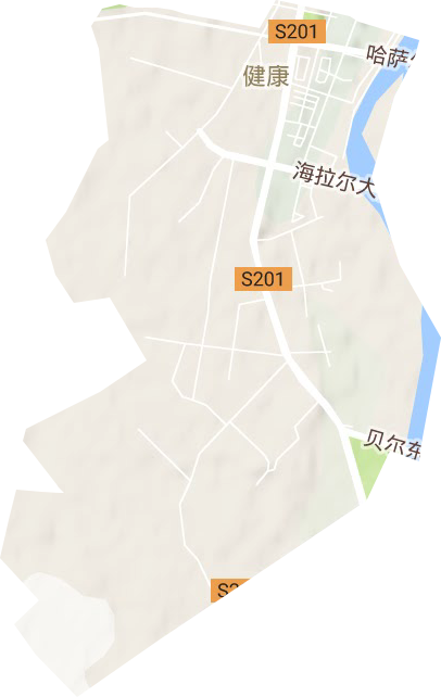 健康街道地形地图