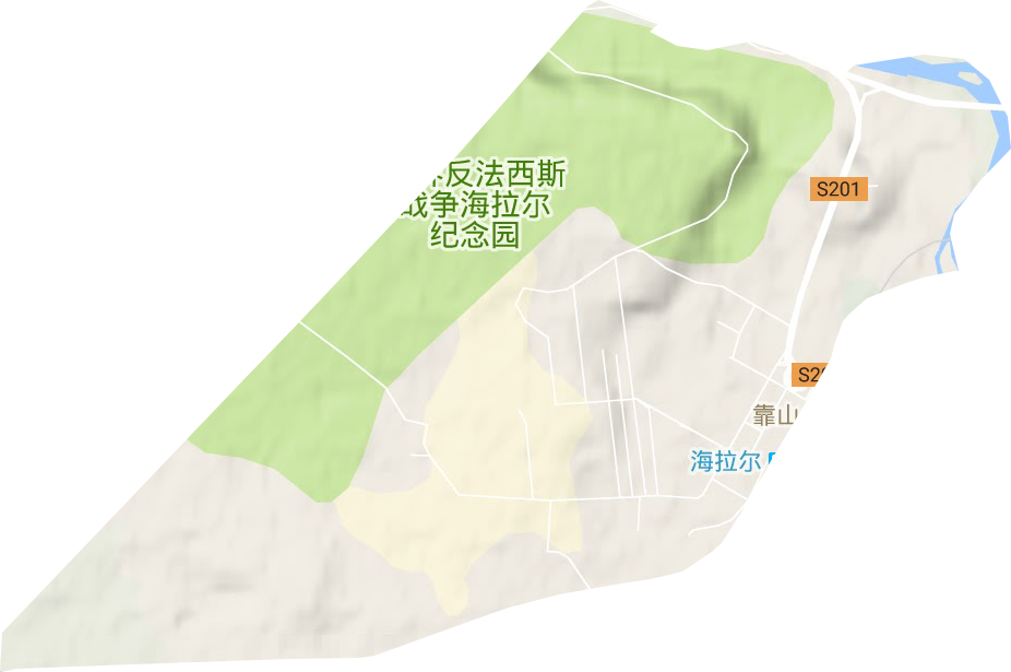靠山街道地形地图