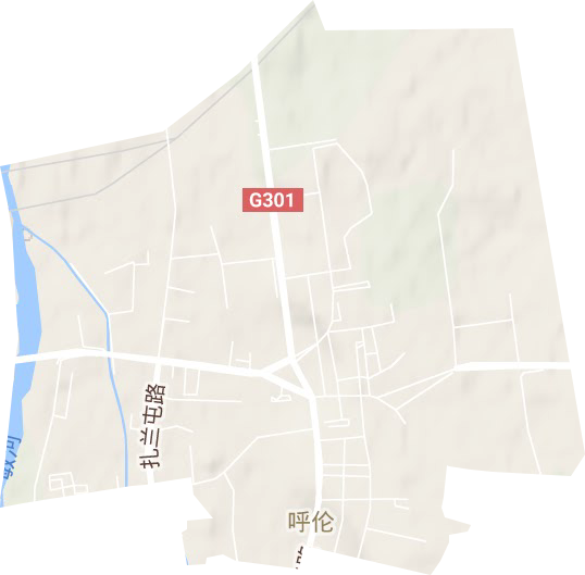 呼伦街道地形地图