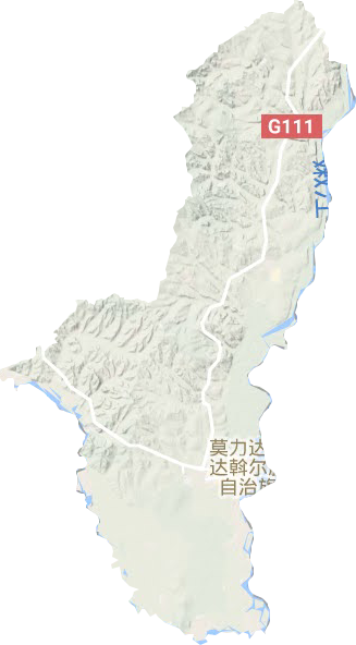 尼尔基镇地形地图