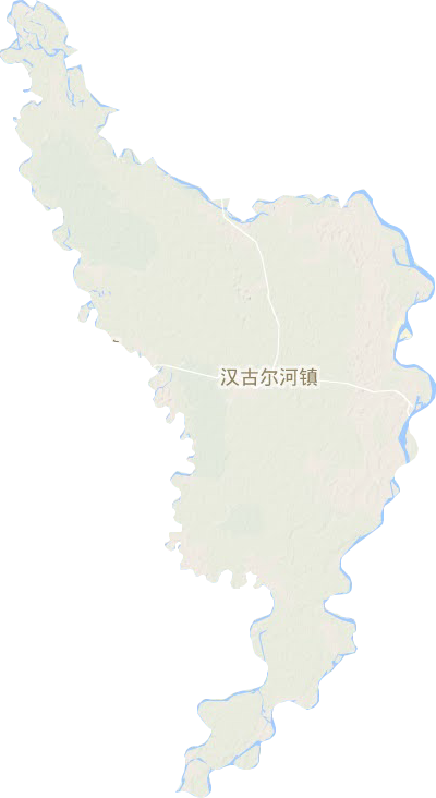 汉古尔河镇地形地图
