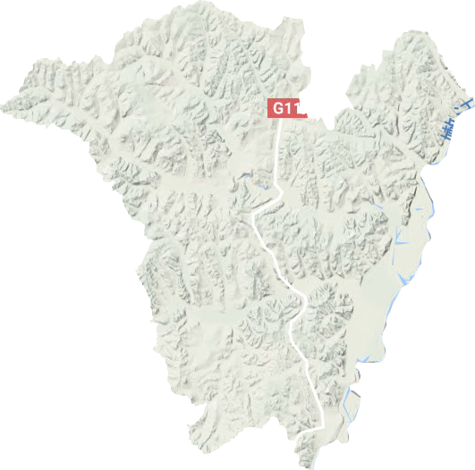 腾克镇地形地图