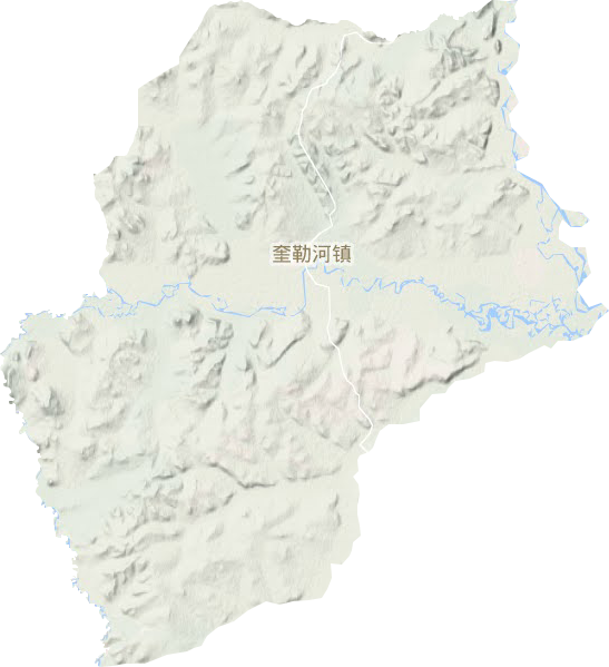 奎勒河镇地形地图