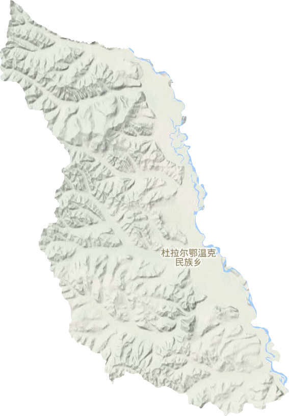 杜拉尔鄂温克民族乡地形地图