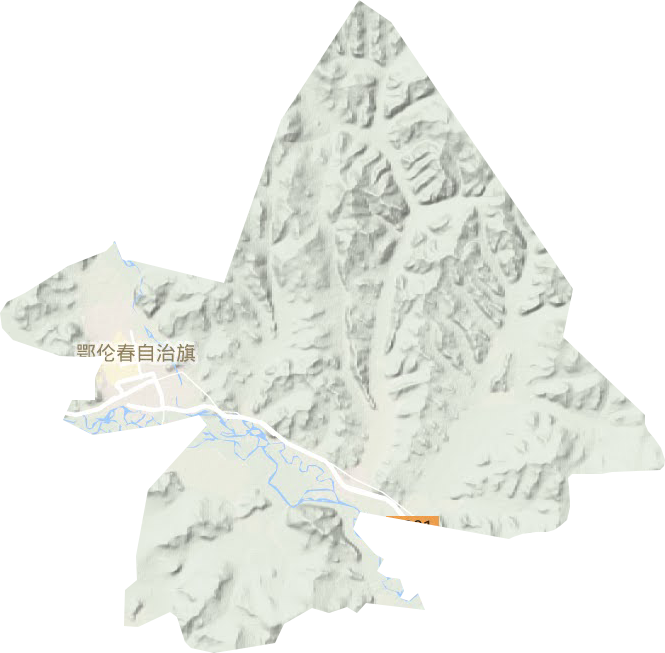 阿里河镇地形地图