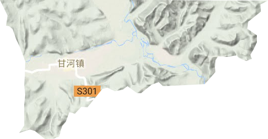 甘河镇地形地图