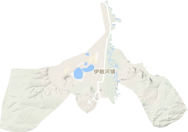 伊敏河镇地形地图