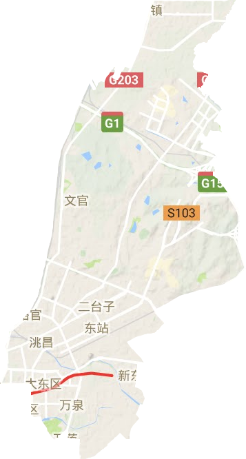大东区地形地图