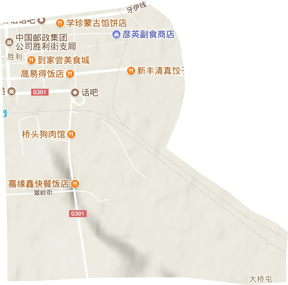 胜利街道地形地图
