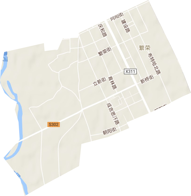 繁荣街道地形地图