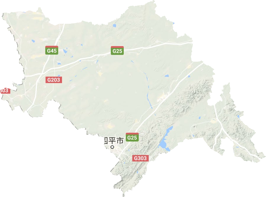 四平市地形地图