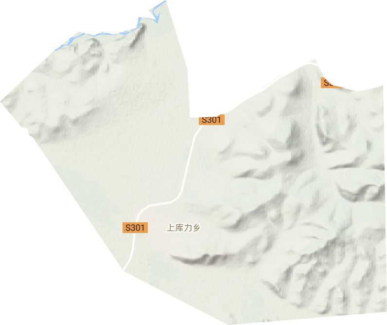 上库力街道地形地图