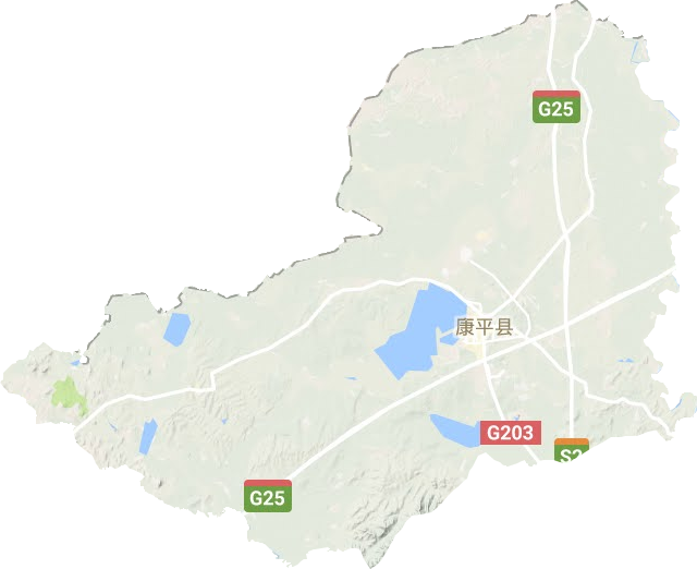 康平县地形地图