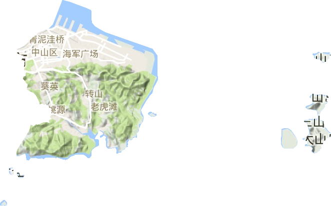 中山区地形地图
