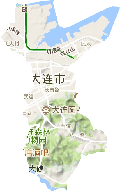 西岗区地形地图