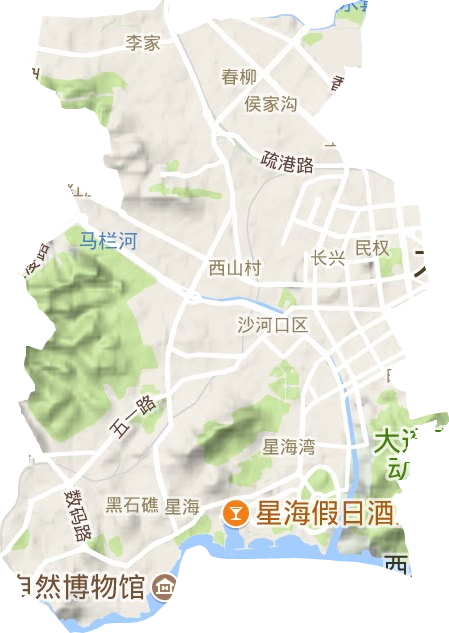 沙河口区地形地图