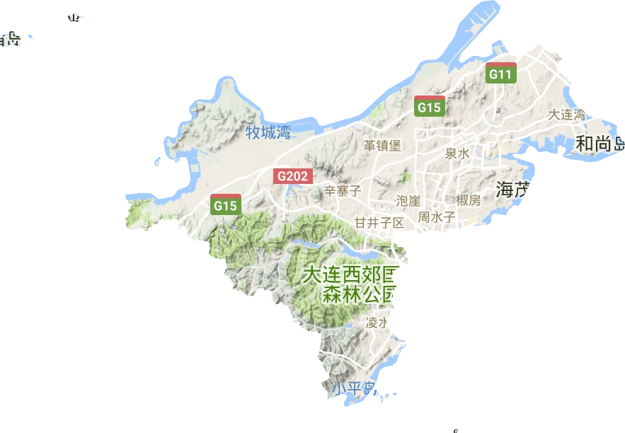 甘井子区地形地图