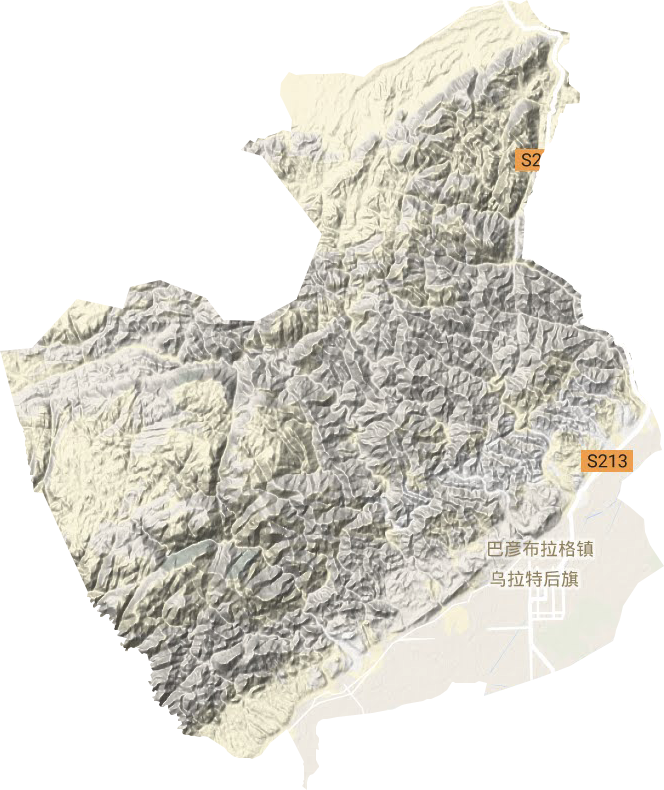 巴音宝力格镇地形地图
