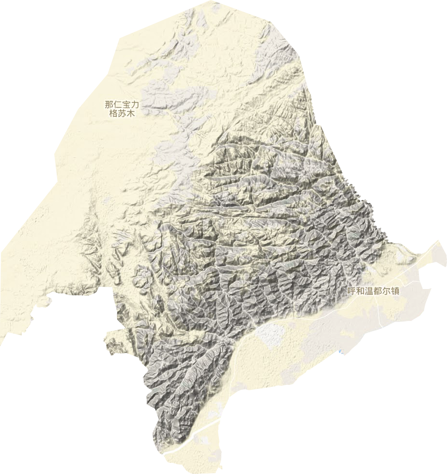 呼和温都尔镇地形地图