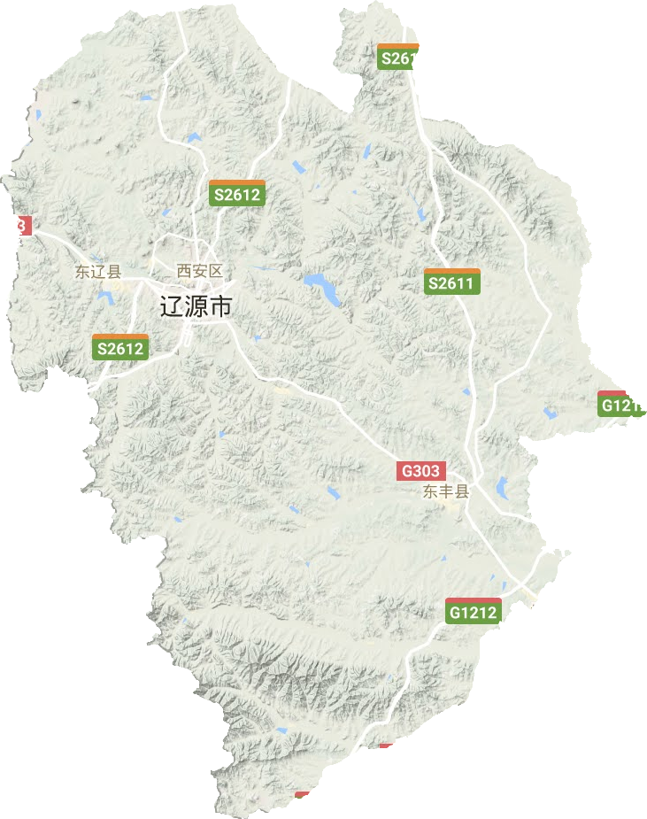 辽源市地形地图