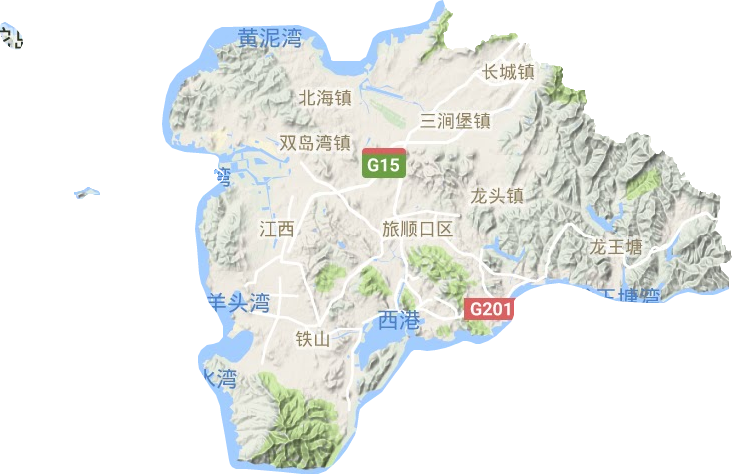 旅顺口区地形地图