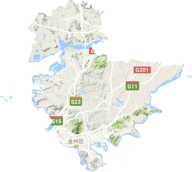 金州区地形地图
