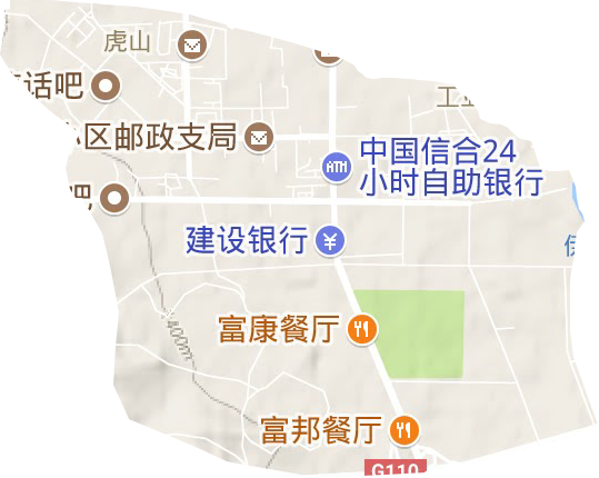 虎山街道地形地图