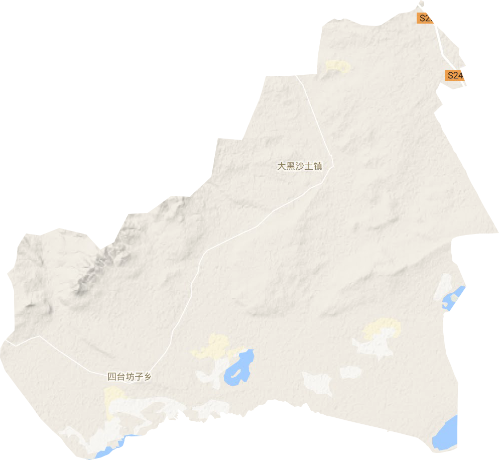 大黑沙土镇地形地图