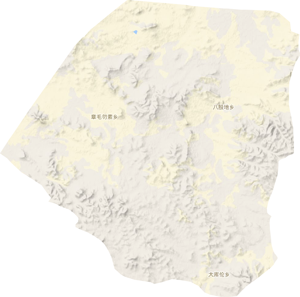大库伦乡地形地图