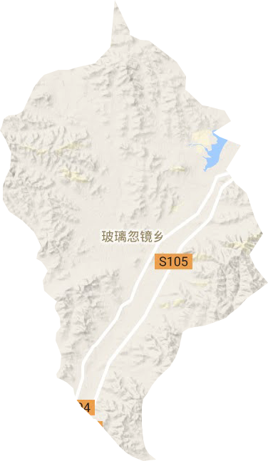 玻璃忽镜乡地形地图