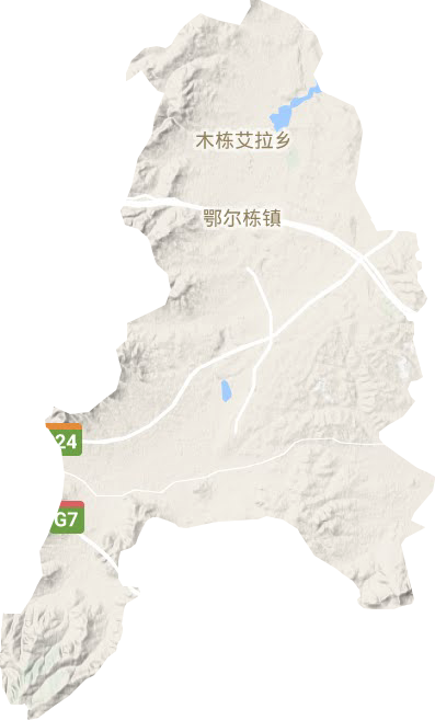 鄂尔栋镇地形地图