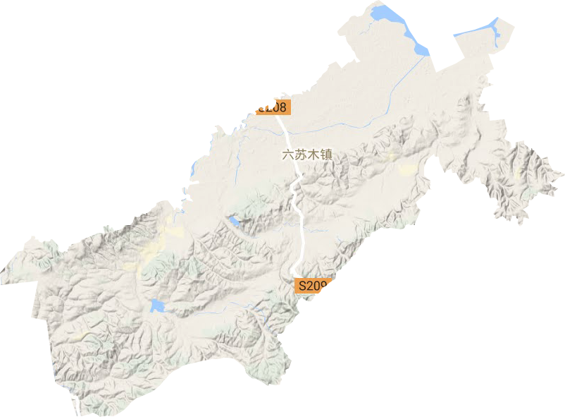 六苏木镇地形地图