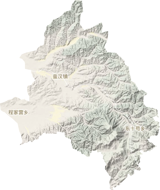 蛮汉镇地形地图