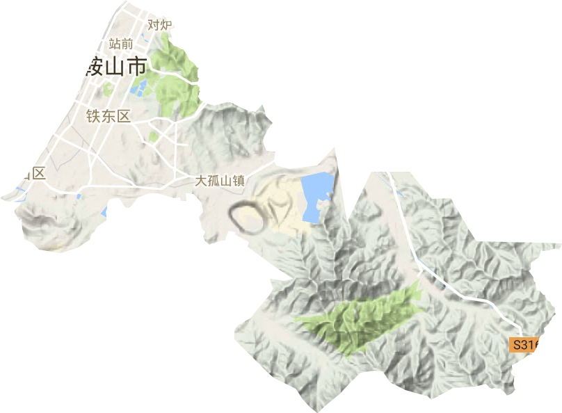 铁东区地形地图