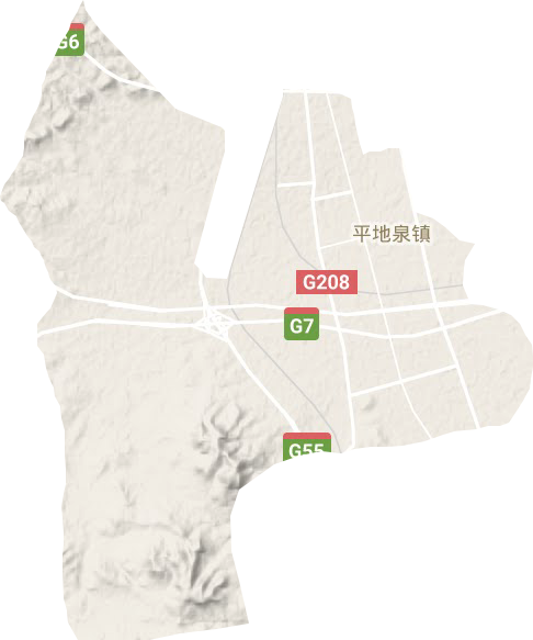 平地泉镇地形地图
