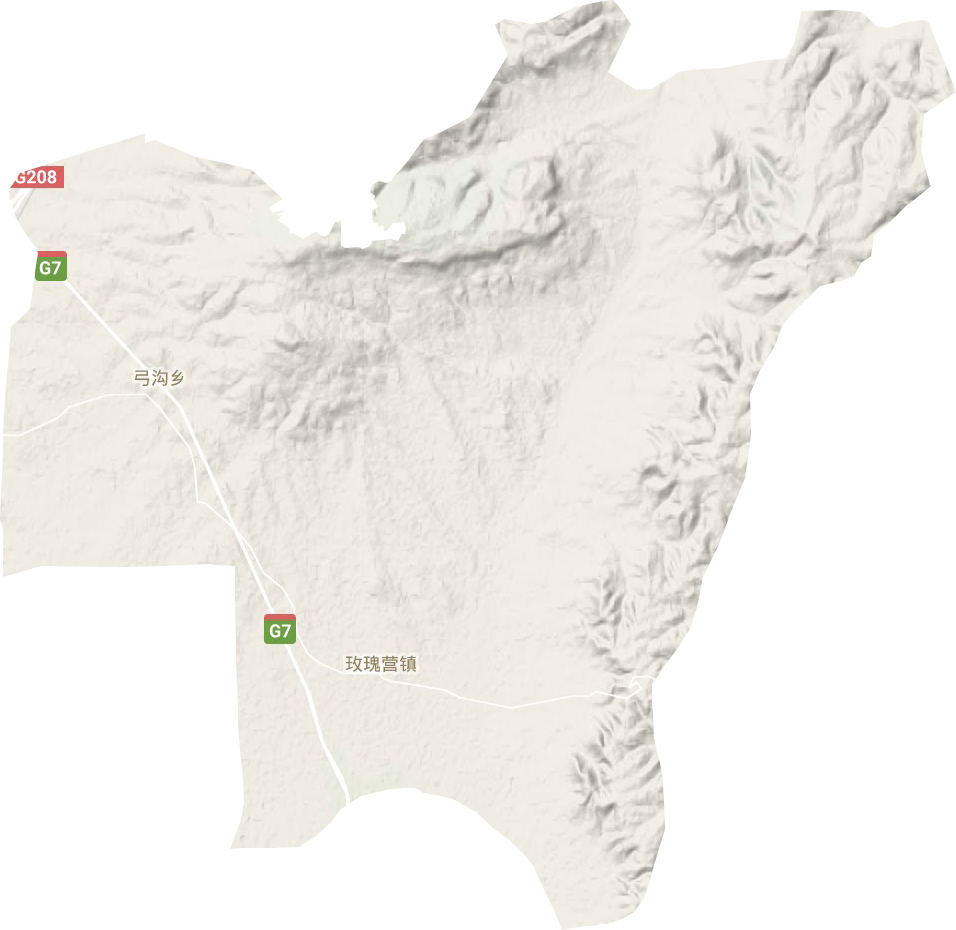 玫瑰营镇地形地图