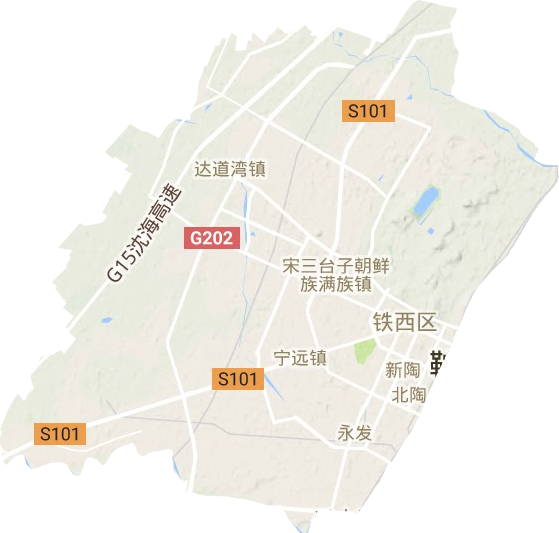 铁西区地形地图